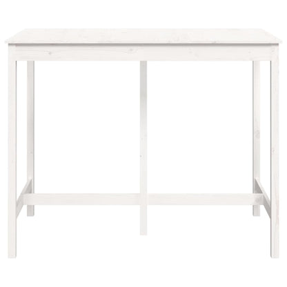 Bar Table White 140x80x110 cm Solid Wood Pine