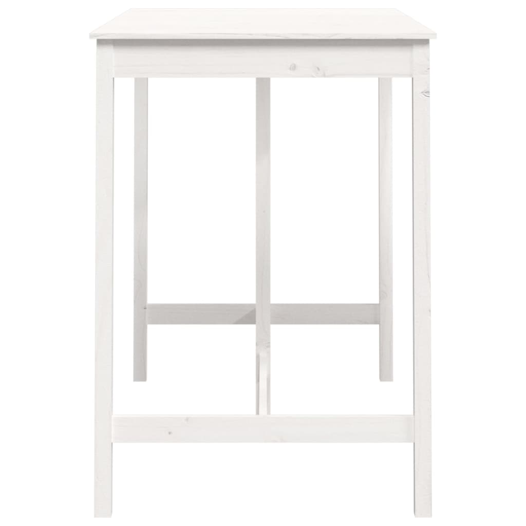 Bar Table White 140x80x110 cm Solid Wood Pine