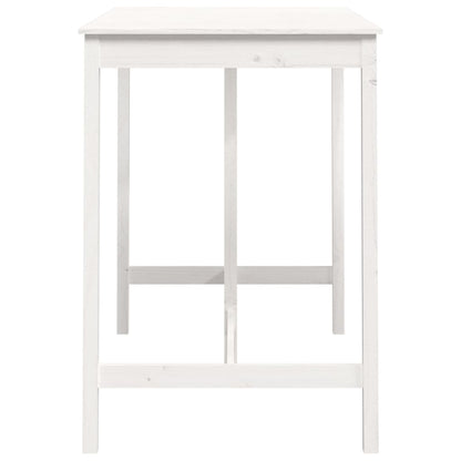 Bar Table White 140x80x110 cm Solid Wood Pine