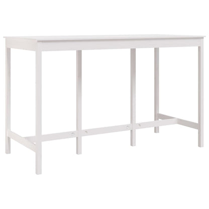 Bar Table White 180x80x110 cm Solid Wood Pine