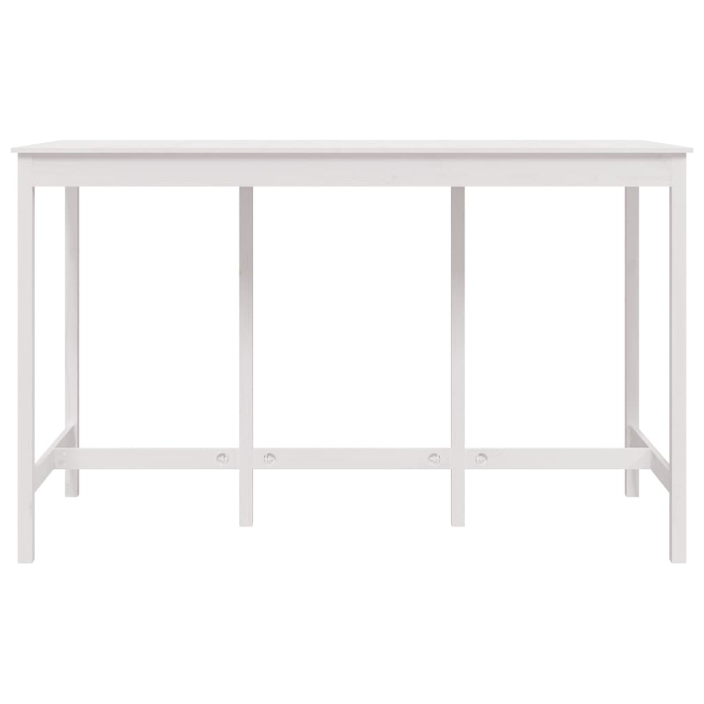 Bar Table White 180x80x110 cm Solid Wood Pine