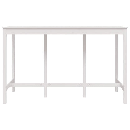 Bar Table White 180x80x110 cm Solid Wood Pine