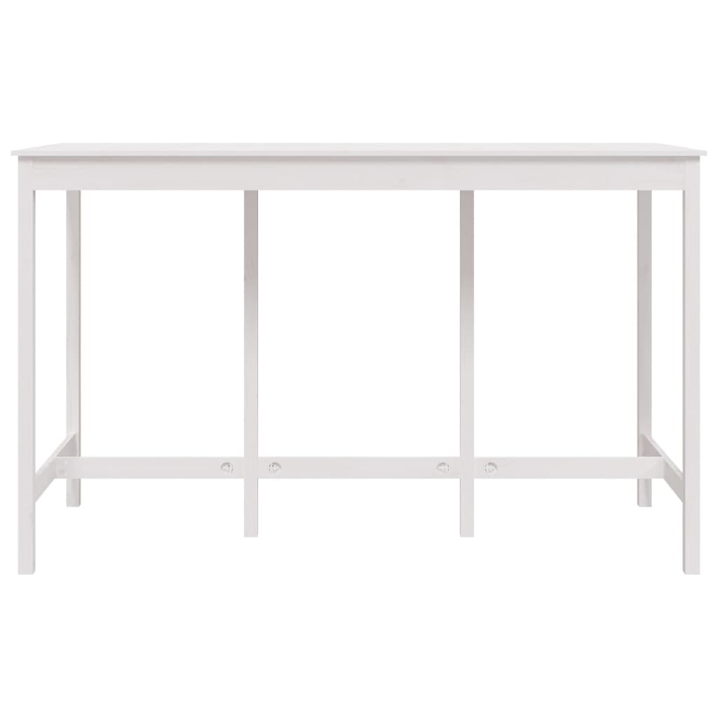 Bar Table White 180x80x110 cm Solid Wood Pine