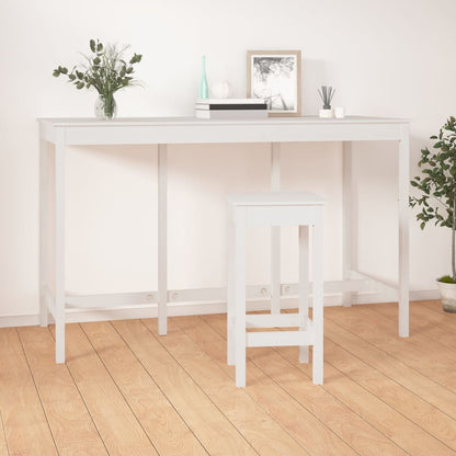 Bar Table White 180x80x110 cm Solid Wood Pine