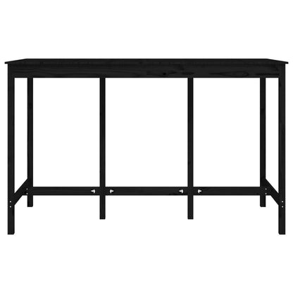 Bar Table Black 180x80x110 cm Solid Wood Pine