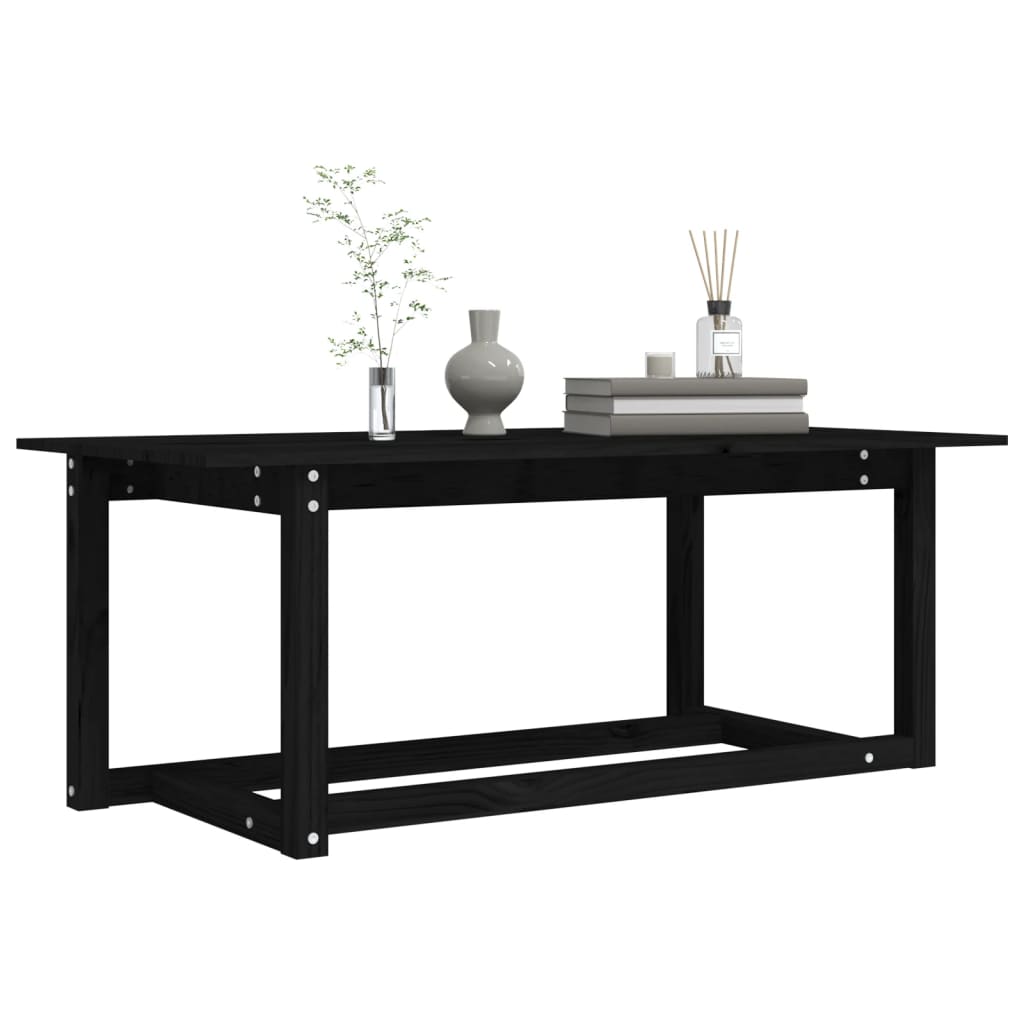 Coffee Table Black 110x55x45 cm Solid Wood Pine