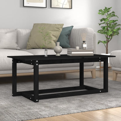 Coffee Table Black 110x55x45 cm Solid Wood Pine