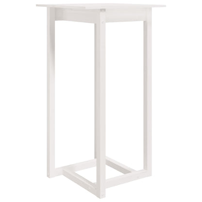 Bar Table White 60x60x110 cm Solid Wood Pine