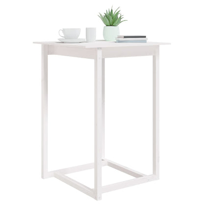 Bar Table White 80x80x110 cm Solid Wood Pine