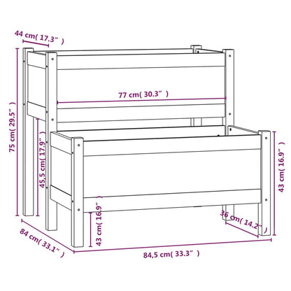 Planter 84.5x84x75 cm Solid Wood Pine