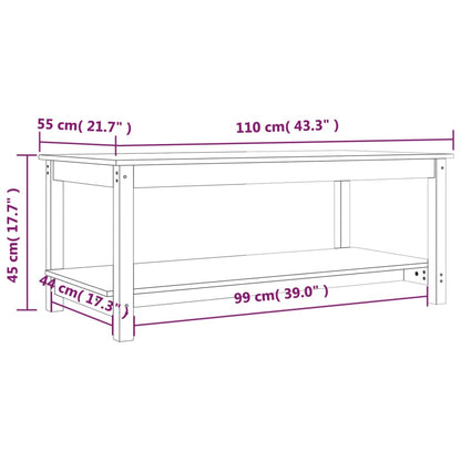 Coffee Table Grey 110x55x45 cm Solid Wood Pine