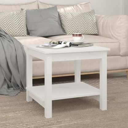 Coffee Table White 50x50x45 cm Solid Wood Pine