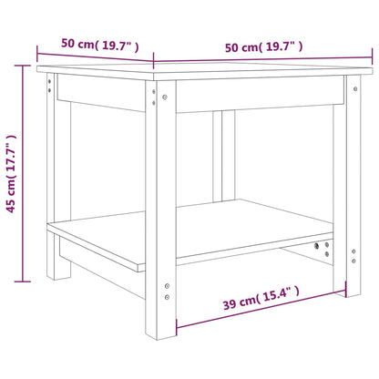 Coffee Table White 50x50x45 cm Solid Wood Pine