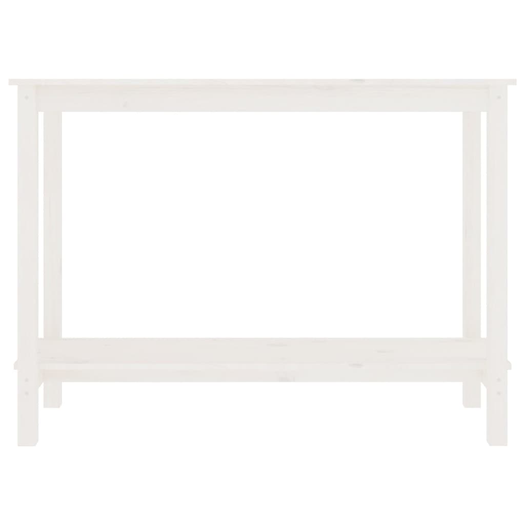 Console Table White 110x40x80 cm Solid Wood Pine