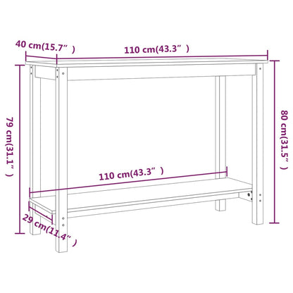 Console Table White 110x40x80 cm Solid Wood Pine