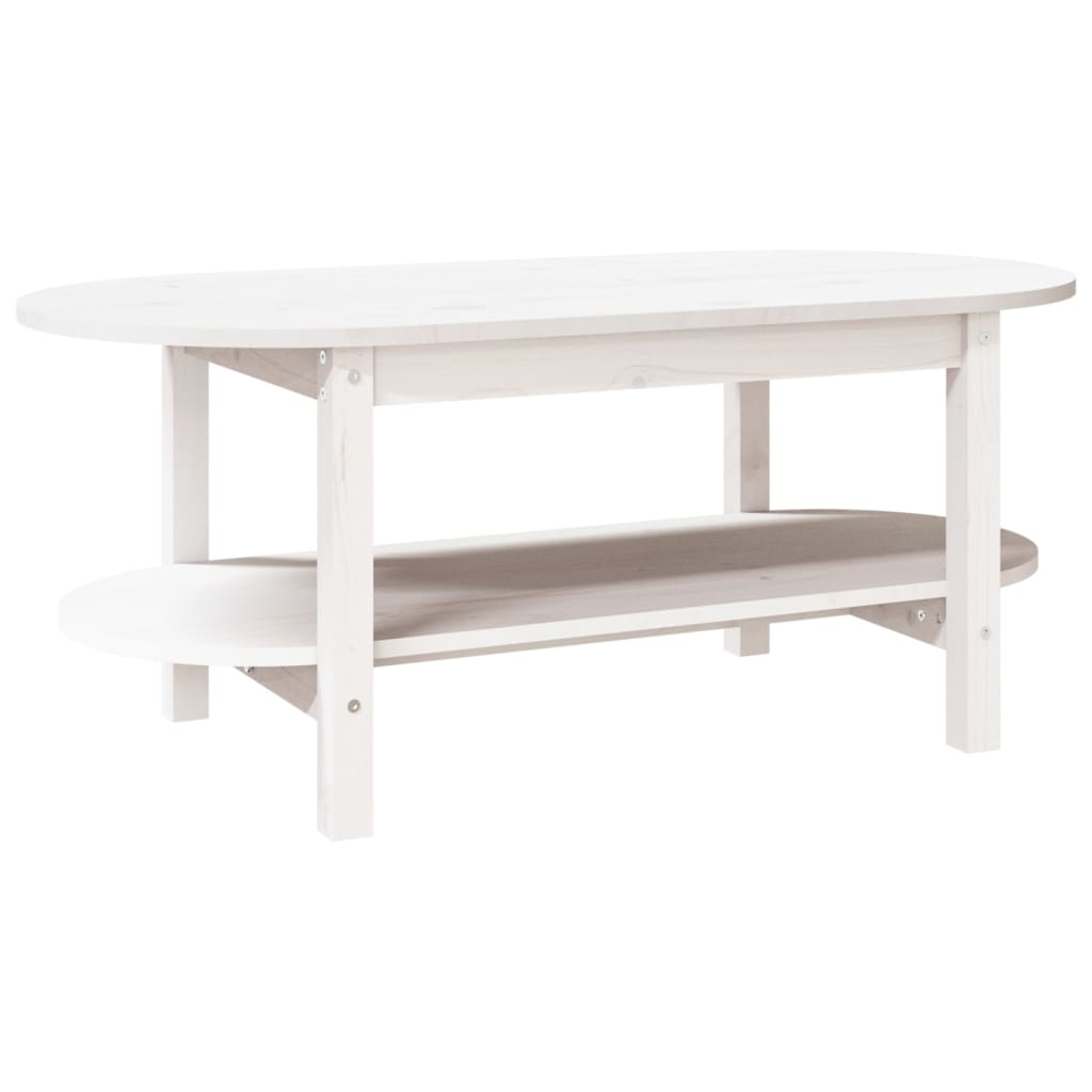 Coffee Table White 110x55x45 cm Solid Wood Pine