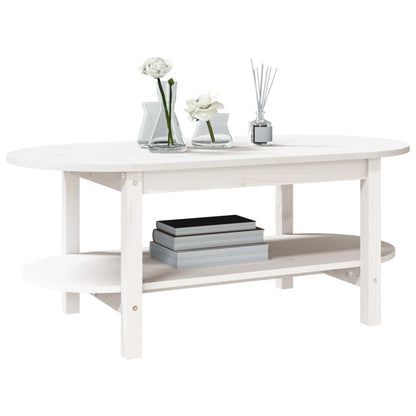 Coffee Table White 110x55x45 cm Solid Wood Pine