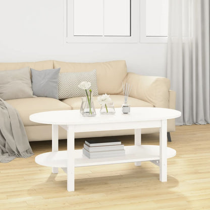 Coffee Table White 110x55x45 cm Solid Wood Pine