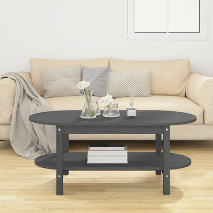 Coffee Table Grey 110x55x45 cm Solid Wood Pine