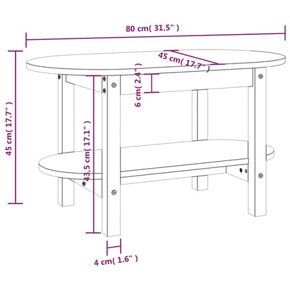 Coffee Table 80x45x45 cm Solid Wood Pine