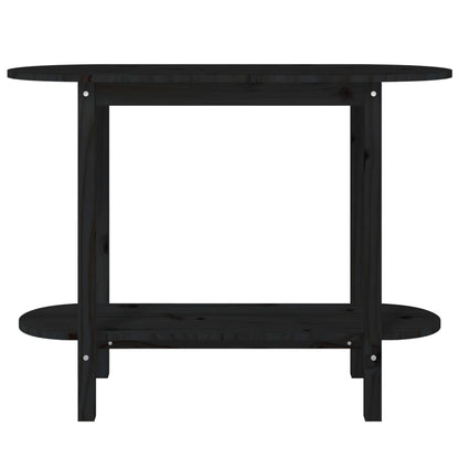 Console Table Black 110x40x80 cm Solid Wood Pine