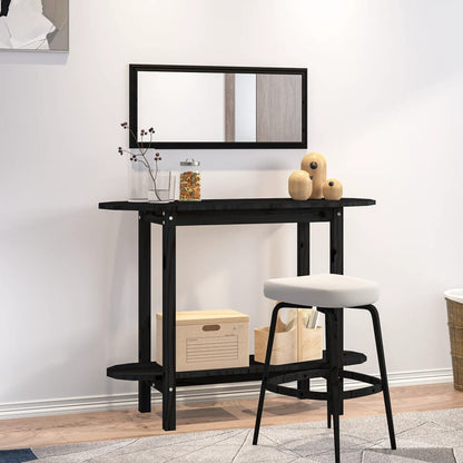 Console Table Black 110x40x80 cm Solid Wood Pine