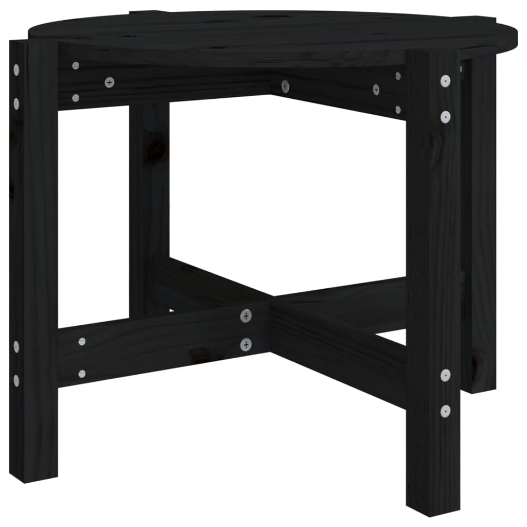 Coffee Table Black Ø 62.5x45 cm Solid Wood Pine