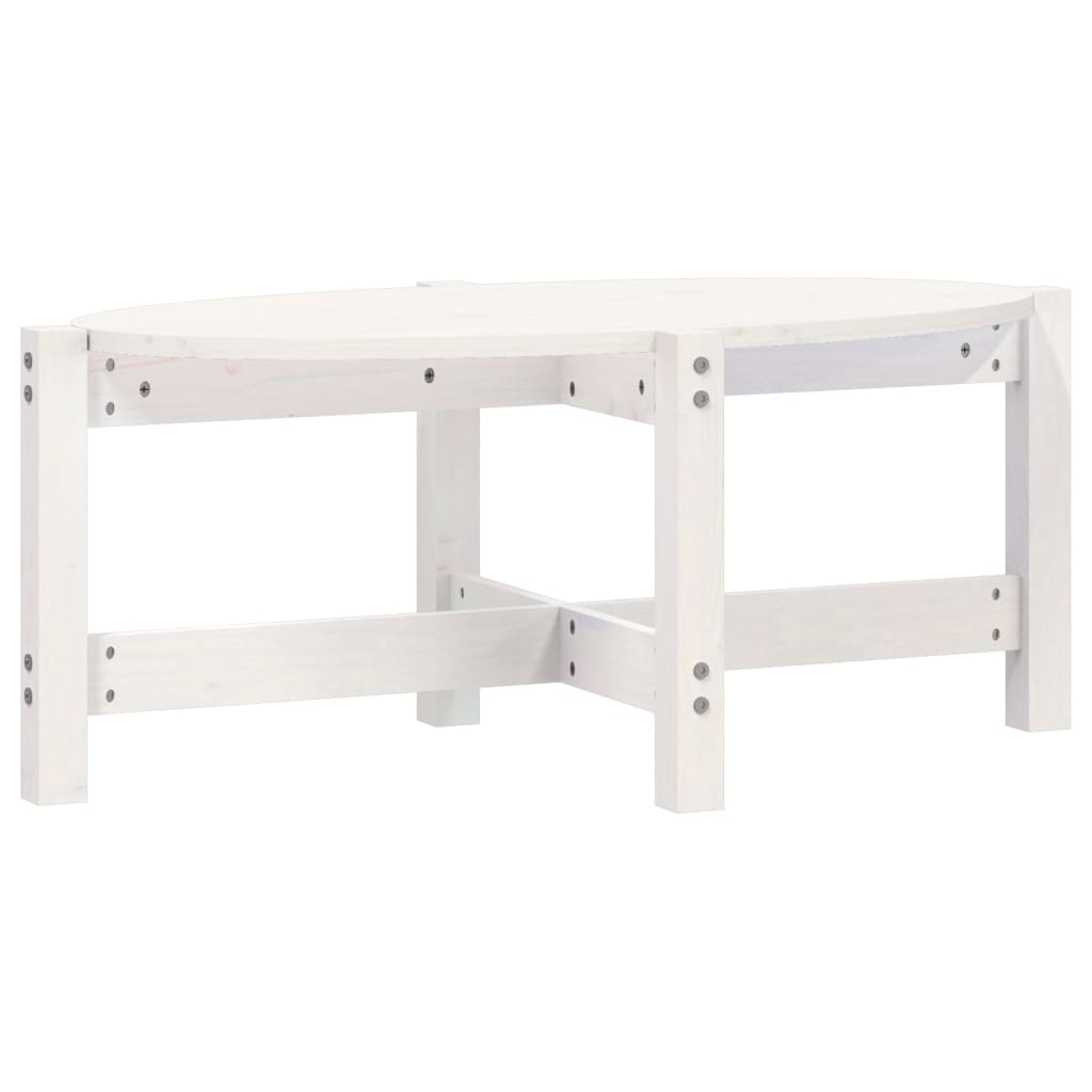 Coffee Table White 87x48x35 cm Solid Wood Pine