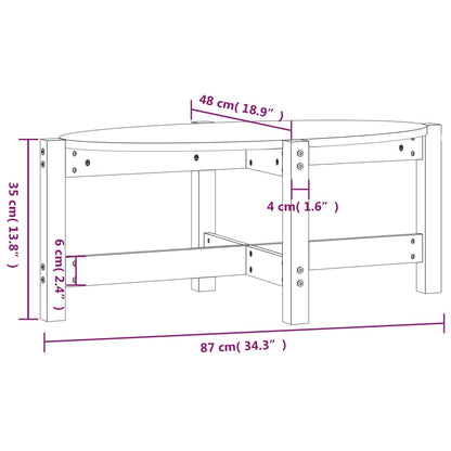 Coffee Table White 87x48x35 cm Solid Wood Pine