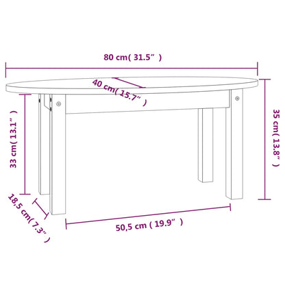 Coffee Table 80x40x35 cm Solid Wood Pine