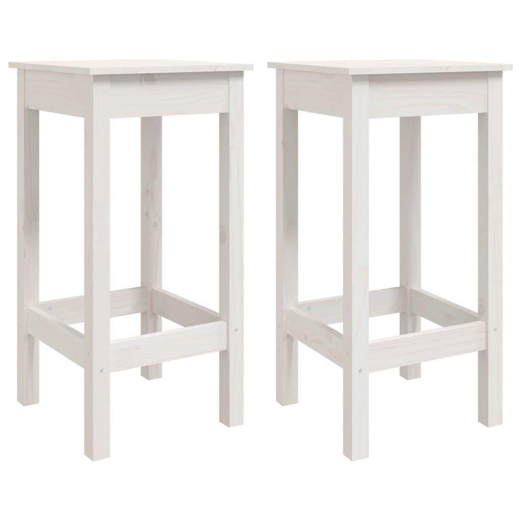 3 Piece Bar Set White Solid Wood Pine