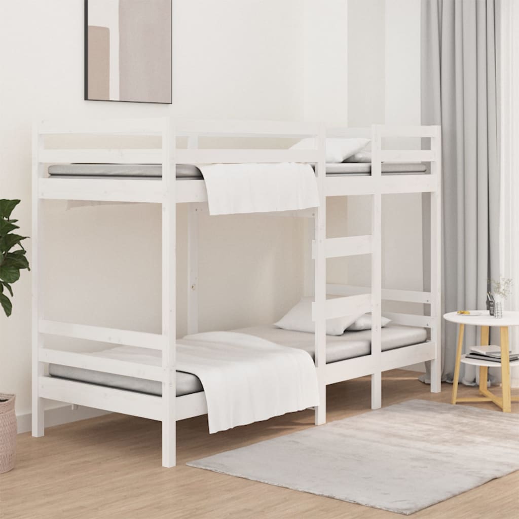 Bunk Bed without Mattress White 80x200 cm Solid Wood Pine