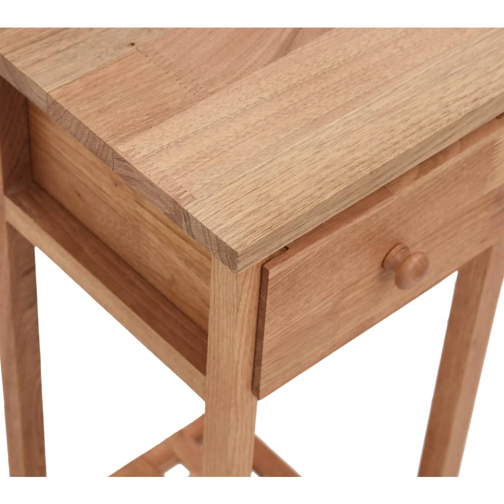 Side Table with Drawer 25x25x60cm Solid Wood Walnut