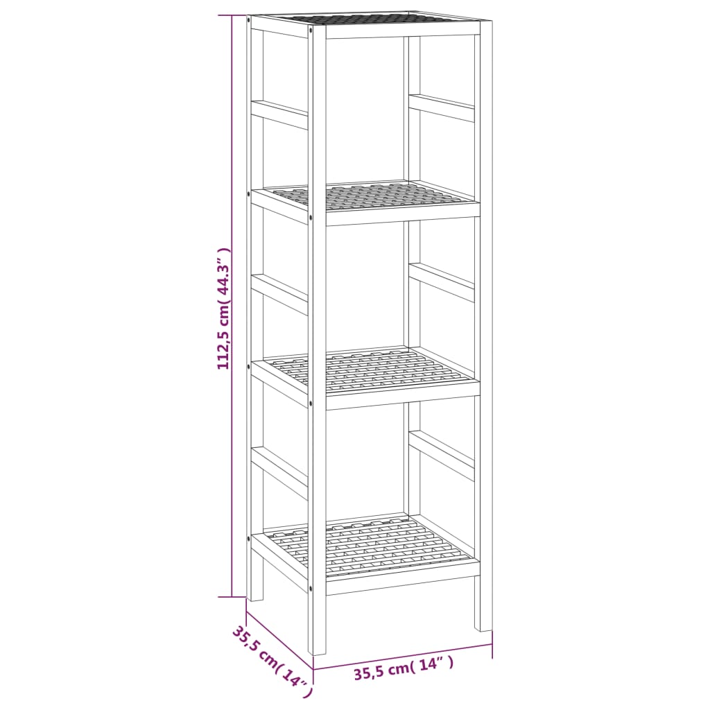 Bathroom Shelf 35.5x35.5x112.5 cm Solid Wood Walnut