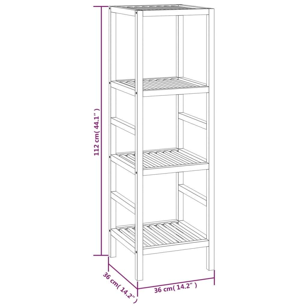 Bathroom Shelf 36x36x112 cm Solid Wood Walnut