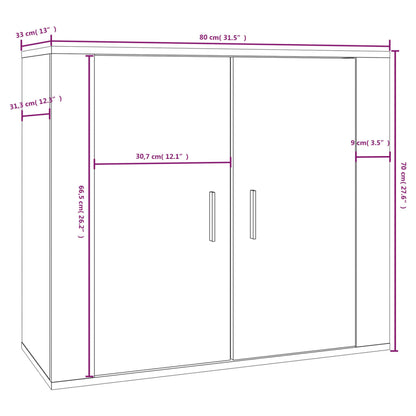 Sideboard White 80x33x70 cm Engineered Wood