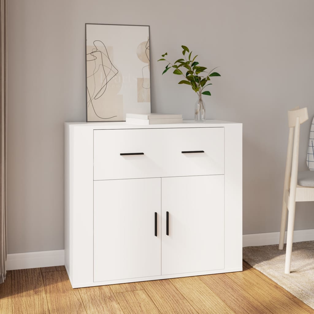 Sideboard White 80x33x70 cm Engineered Wood