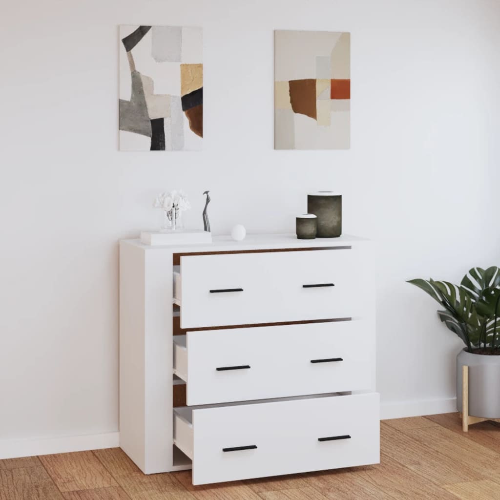 Sideboard White 80x33x70 cm Engineered Wood