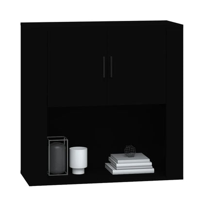 Wall Cabinet Black 80x33x80 cm Engineered Wood