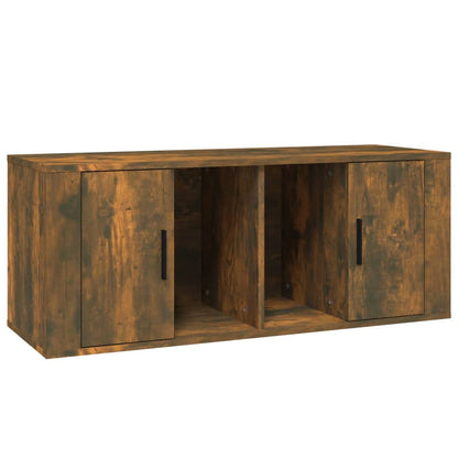 TV Cabinet Smoked Oak 100x35x40 cm Engineered Wood