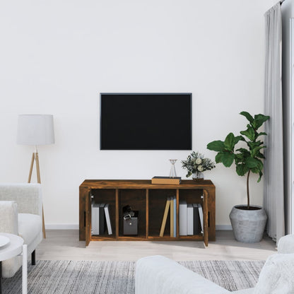 TV Cabinet Smoked Oak 100x35x40 cm Engineered Wood