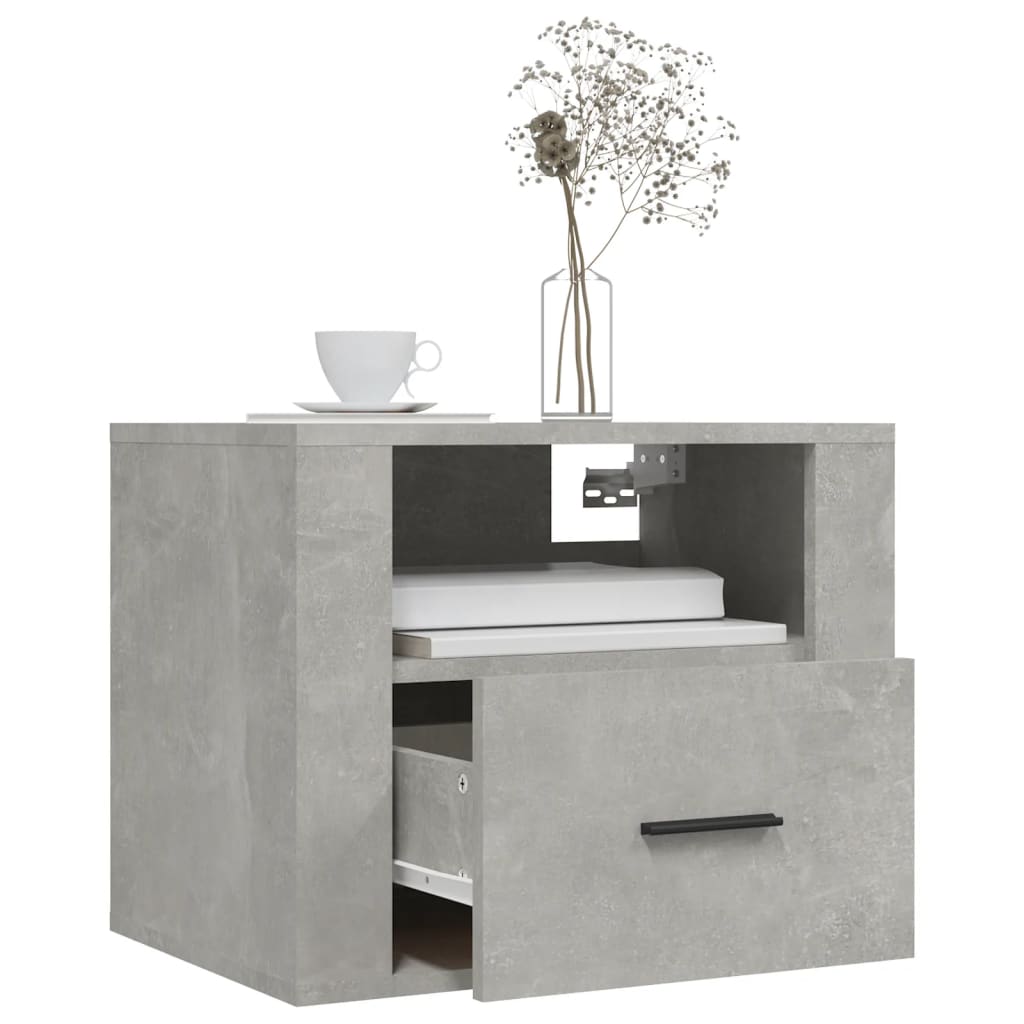 Wall-mounted Bedside Cabinet Concrete Grey 50x36x40 cm