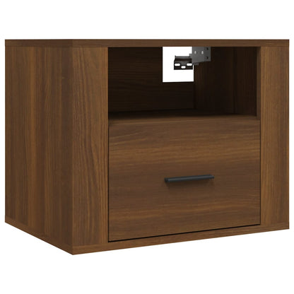 Wall-mounted Bedside Cabinet Brown Oak 50x36x40 cm