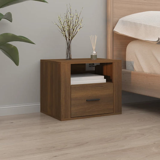 Wall-mounted Bedside Cabinet Brown Oak 50x36x40 cm