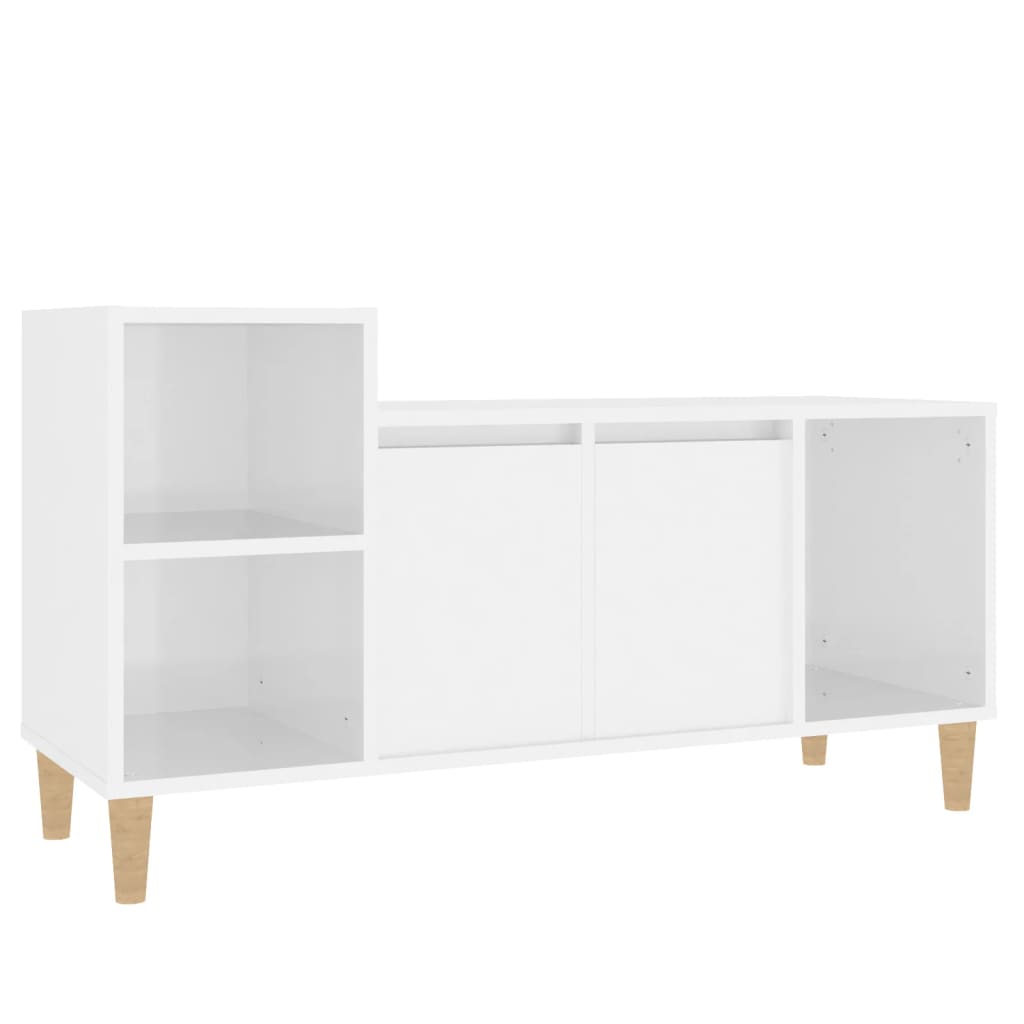 TV Cabinet High Gloss White 100x35x55 cm Engineered Wood