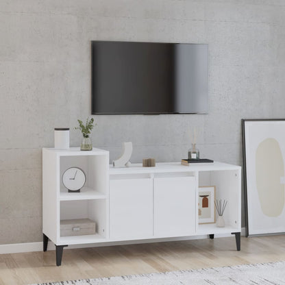 TV Cabinet High Gloss White 100x35x55 cm Engineered Wood