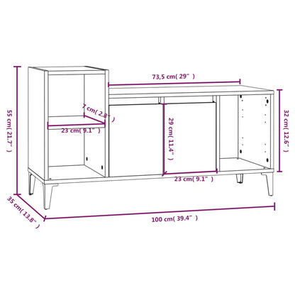 TV Cabinet Concrete Grey 100x35x55 cm Engineered Wood