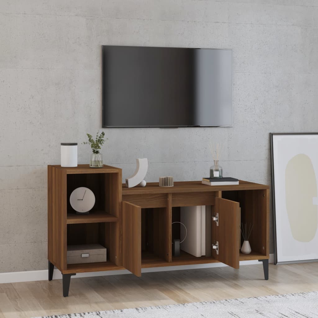 TV Cabinet Brown Oak 100x35x55 cm Engineered Wood