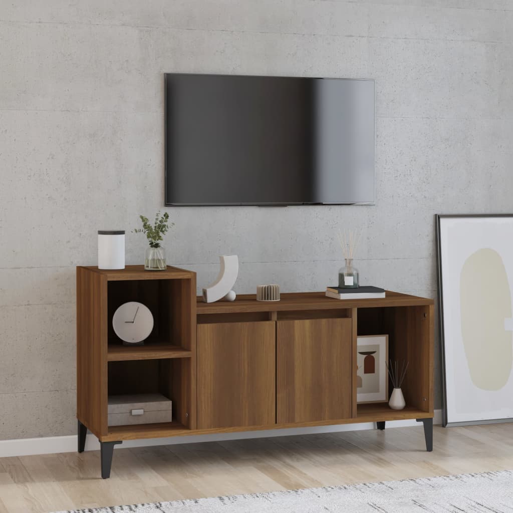 TV Cabinet Brown Oak 100x35x55 cm Engineered Wood