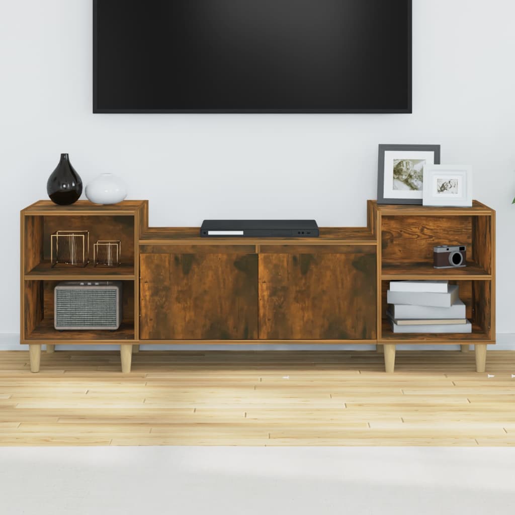 TV Cabinet Smoked Oak 160x35x55 cm Engineered Wood